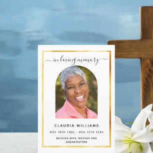 Programa de fotos de arco blanco para el funeral d