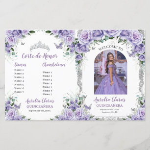 Programa de fotos de Quinceañera floral púrpura ec
