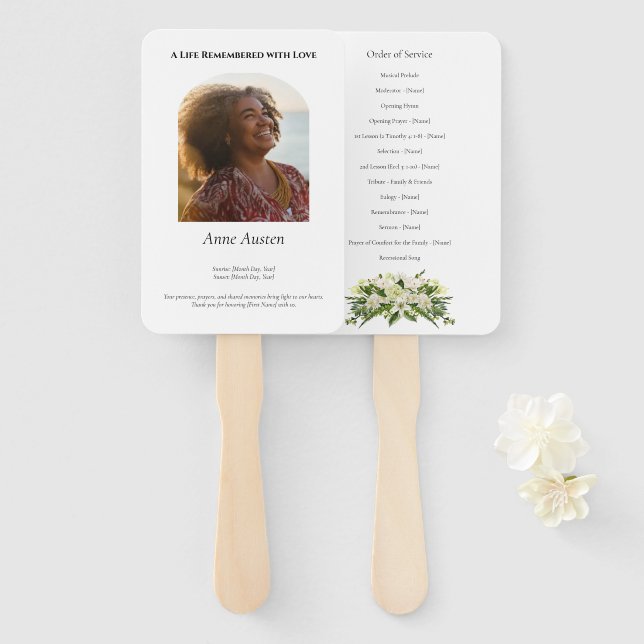 Programa de Funeral Abanico Espiritual y Consolado (Anverso y reverso)