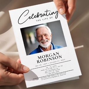 Programa de Funeral, Celebración de la Vida, Negro