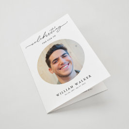 Programa de Funeral con Foto de Celebración Modern