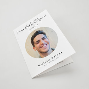 Programa de Funeral con Foto de Celebración Modern