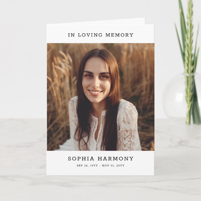 Programa de Funeral con Foto en Memoria Amorosa (Anverso)