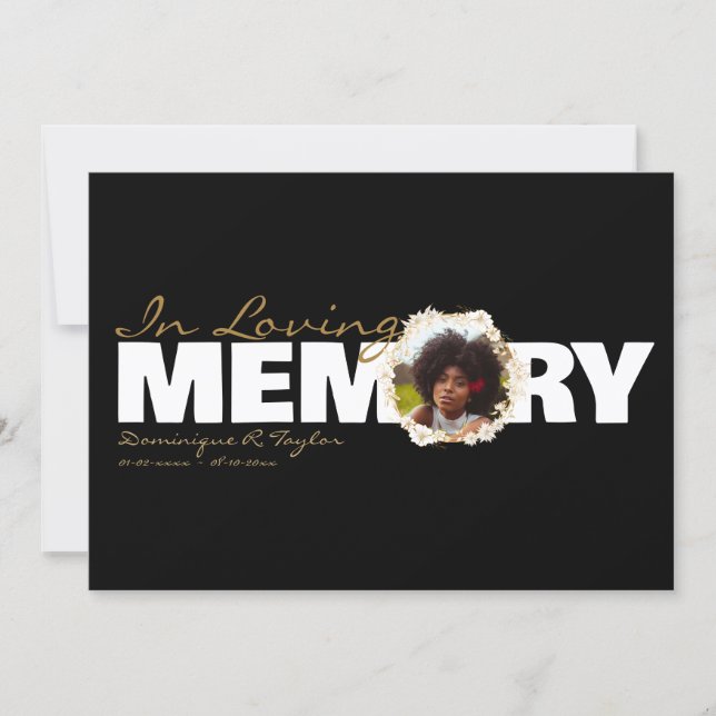 Programa de Funeral con Foto en Memoria Amorosa (Anverso)
