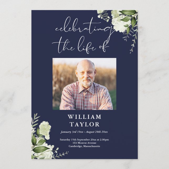 Programa de funeral conmemorativo de verde  (Anverso)