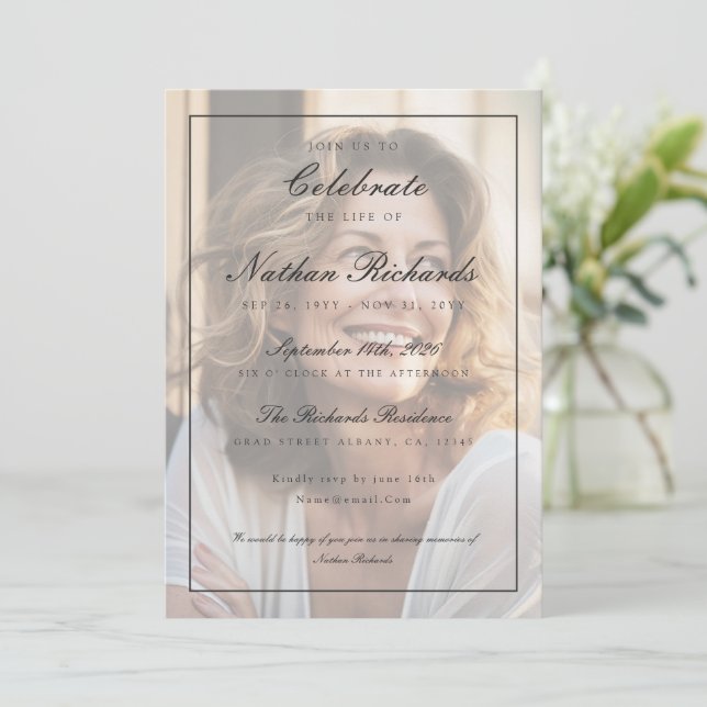 Programa de Funeral de Celebración de Vida con Fot (Anverso de pie)