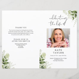 Programa de funeral de orden de servicio de foto d