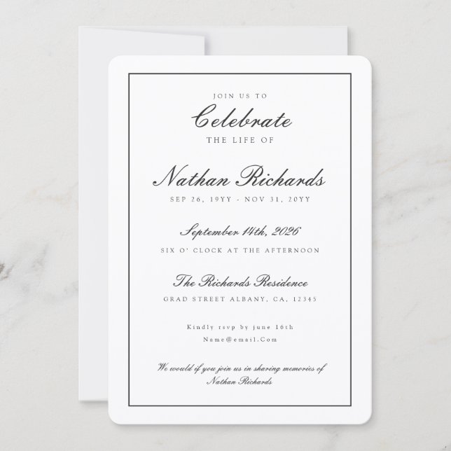 Programa de Funeral de Servicio Memorial Moderno (Anverso)