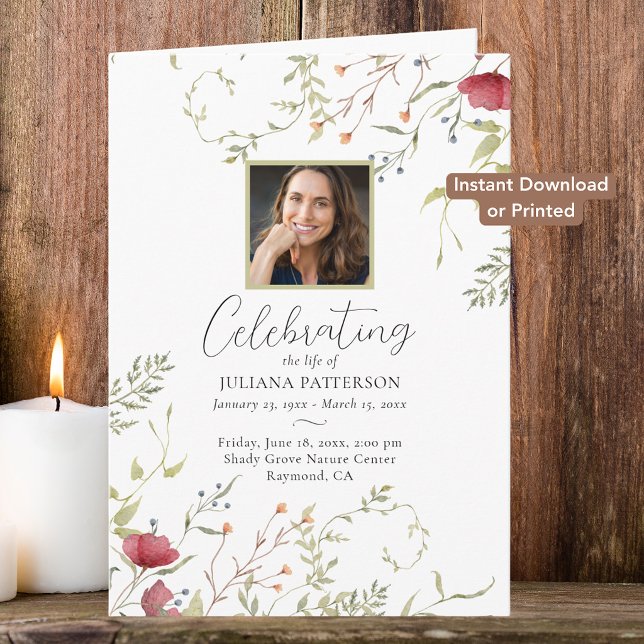 Programa de Funeral Digital Wildflower Botanicals (Subido por el creador)
