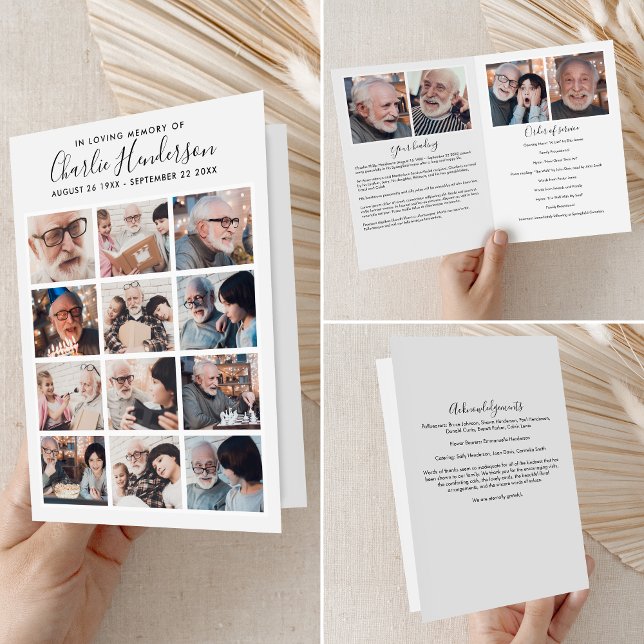 Programa de Funeral Doble Moderno de 16 Fotos (Subido por el creador)