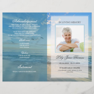 Programa de Funeral en la Playa   En Memoria Amoro