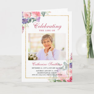 Programa de Funeral Imprimible de Flores Silvestre