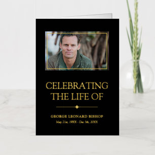 Programa de Funeral Minimalista Negro Celebrando l