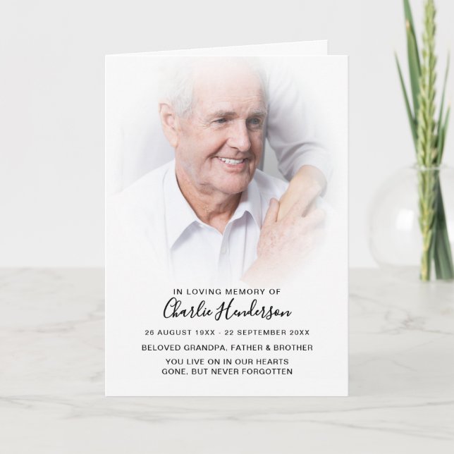 Programa de Funeral Moderno y Elegante En Memoria  (Anverso)