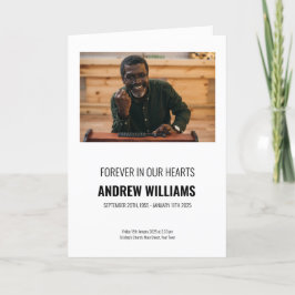 Programa de Funeral | Orden de Servicio Negro y Bl