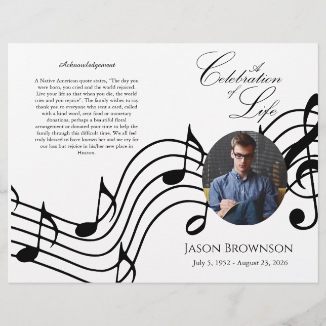 Programa de funerales Bi-Fold Pink Hydrangeas (Frente)