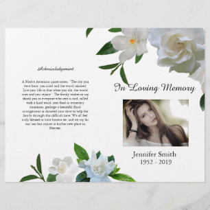 Programa de funerales Bi-Fold White Gardenia