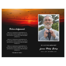 Programa de funerales conmemorativos Birds At Sunr