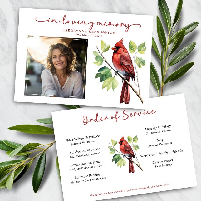 Programa de funerales conmemorativos del Cardenal  (Red Cardinal Memorial Funeral Program)