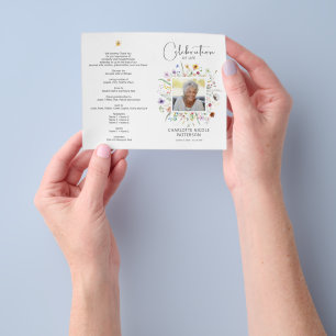 Programa de funerales de foto de vida de PEQUEÑA c