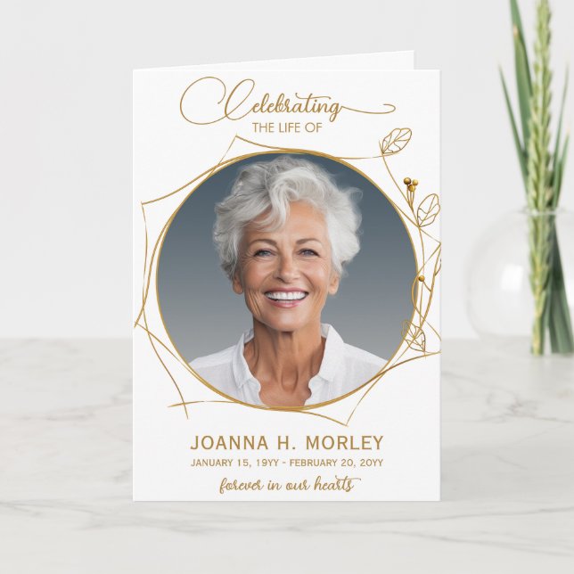 Programa de funerales de fotos de oro de la celebr (Anverso)