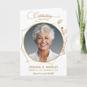 Programa de funerales de fotos de oro de la celebr