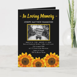 Programa de funerales de girasol | Orden de servic