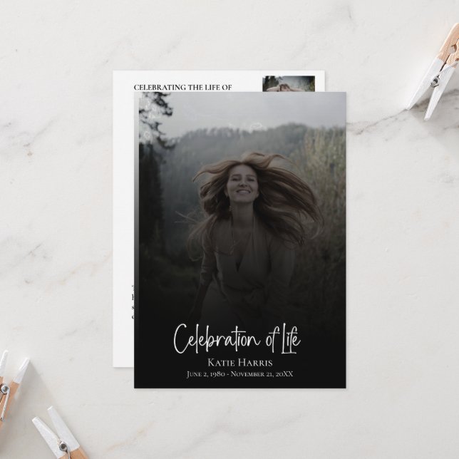 Programa de funerales de la celebración de la vida (Anverso/Reverso In Situ)