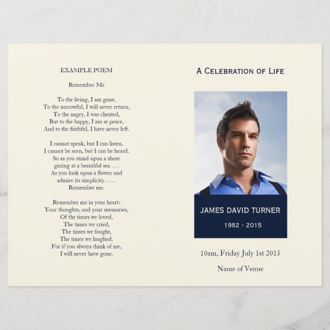 Programa de funerales de la Marina y Crema Moderna (Anverso)