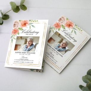 Programa de funerales de Rosa de fotografía en el