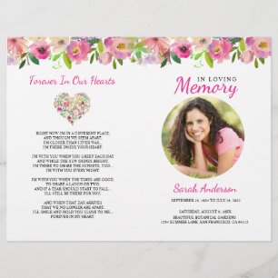 Programa de funerales florales Orden de servicio V