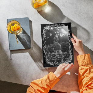 Programa de funerales fotográficos botánicos blanc