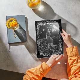 Programa de funerales fotográficos botánicos blanc