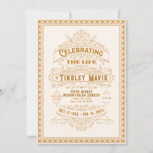 Programa de funerales fotográficos retro vintage