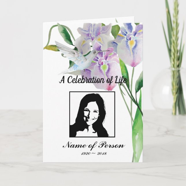 Programa de funerales Hummingbird e Iris (Anverso)