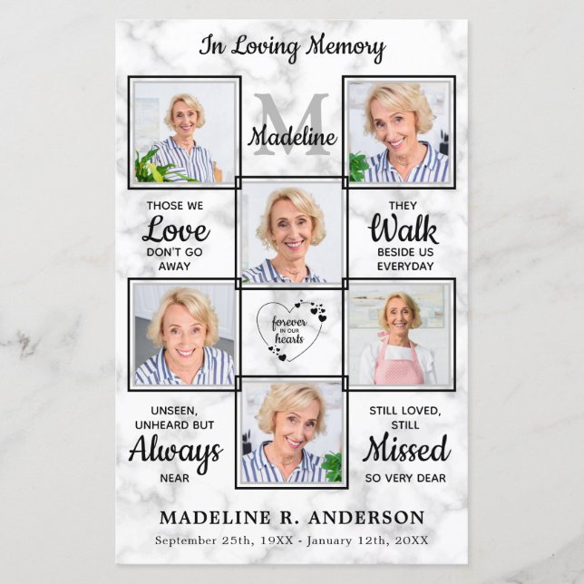 Programa de Funerales Monumento al Mármol Moderno  (Anverso)