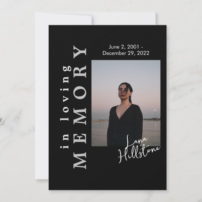 Programa de funerales negros en memoria amorosa (Anverso)