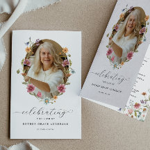 Programa de funerales para la celebración de flore