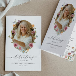 Programa de funerales para la celebración de flore