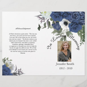 Programa de funerales para Rosas azules de BiFold