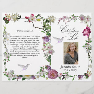 Programa de funerales Peony Hummingbird para orquí