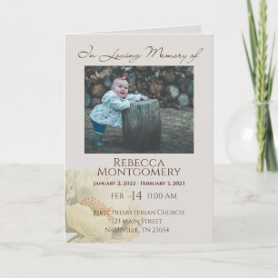 Programa de funerales plegados Creamy White Floral
