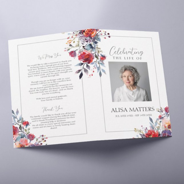 Programa de funerales Red Floral que celebra la vi (Subido por el creador)