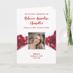 Programa de funerales Red Roses   Programa Memoria