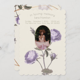 Programa de funerales Vintage Purple/Green Floral 