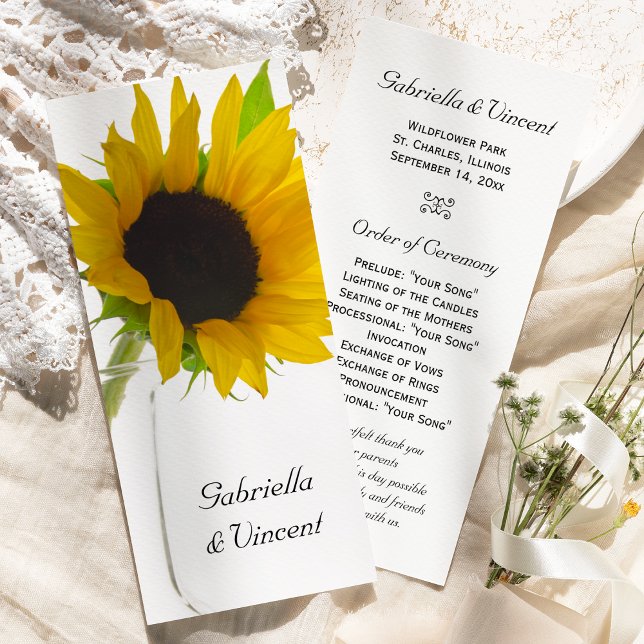 Programa de girasol amarillo en la boda blanca (Subido por el creador)