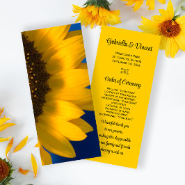 Programa de girasol en la boda azul