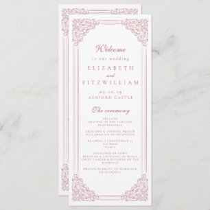 Programa de guión elegante de marco rosa romántico