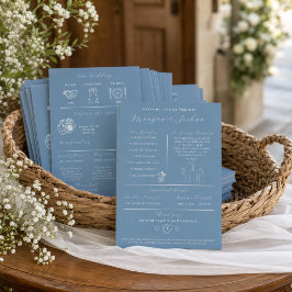 Programa de Infografía de Boda Azul Polvoriento