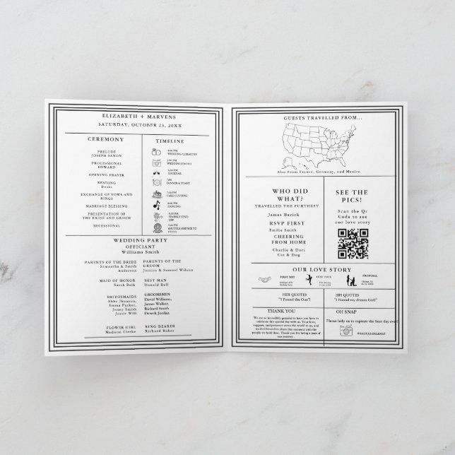 Programa de Infografía Doble de Boda Moderna (Interior)